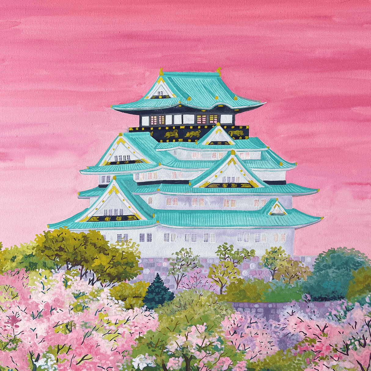 Les Cerisiers en Fleurs du Château d'Osaka